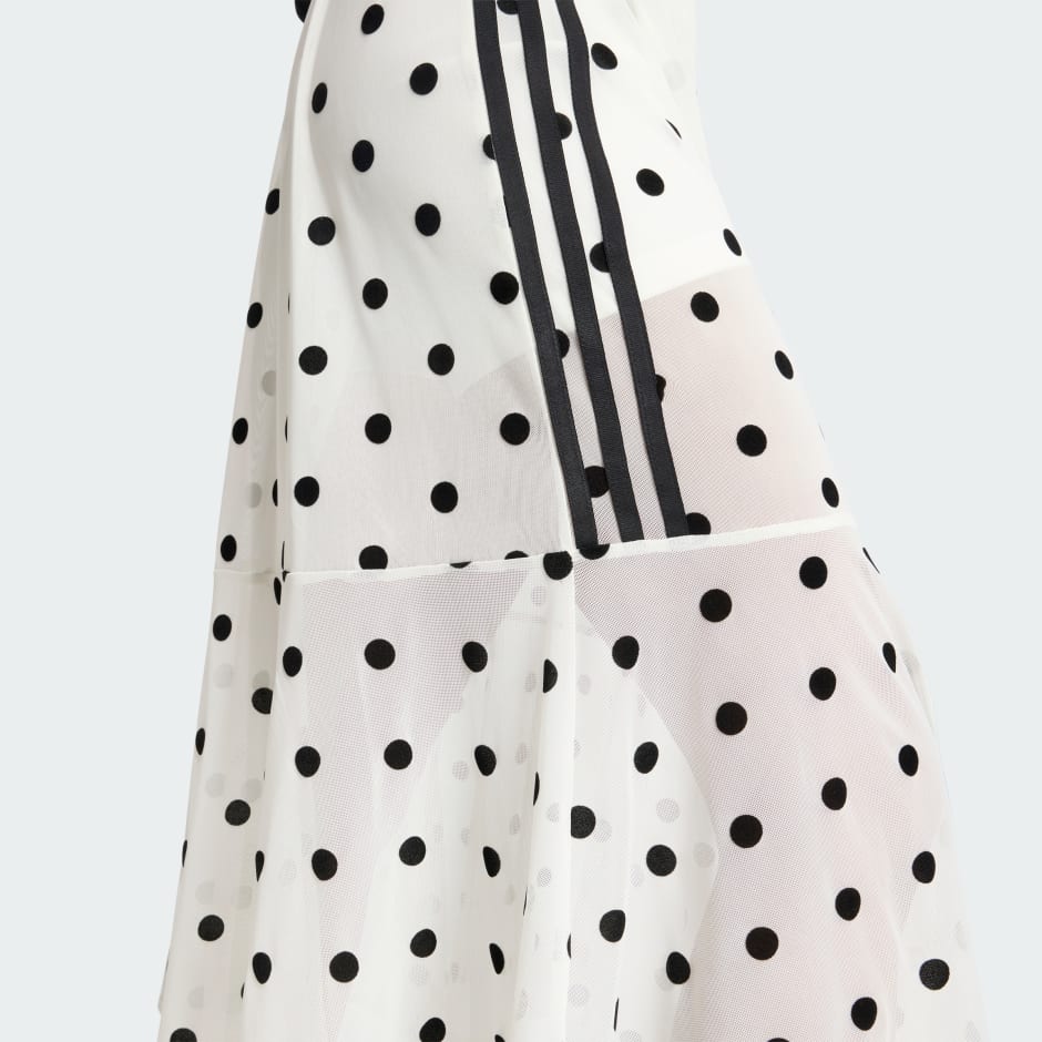 透薄波點半截裙