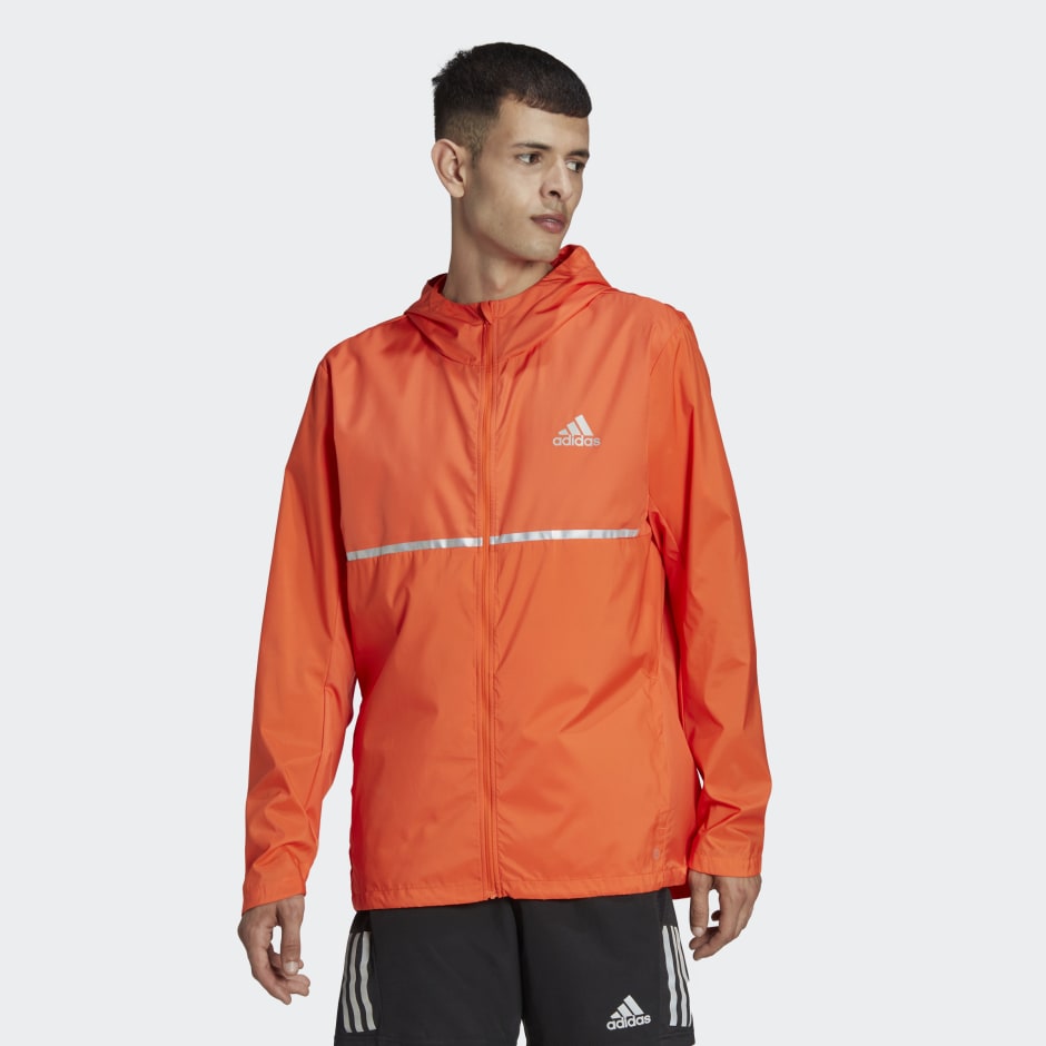 Clothing - Own the Run Jacket - Orange | adidas South Africa