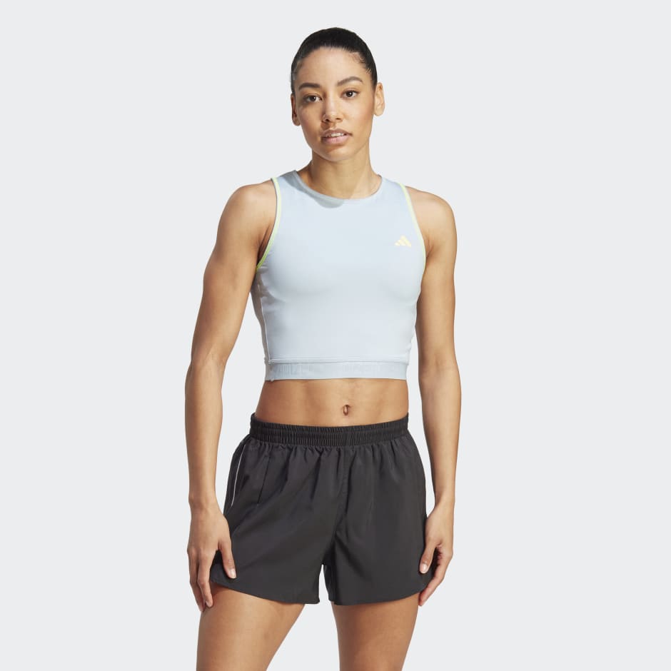 adidas Adizero Running Crop Tank Top - Black, Women's Running