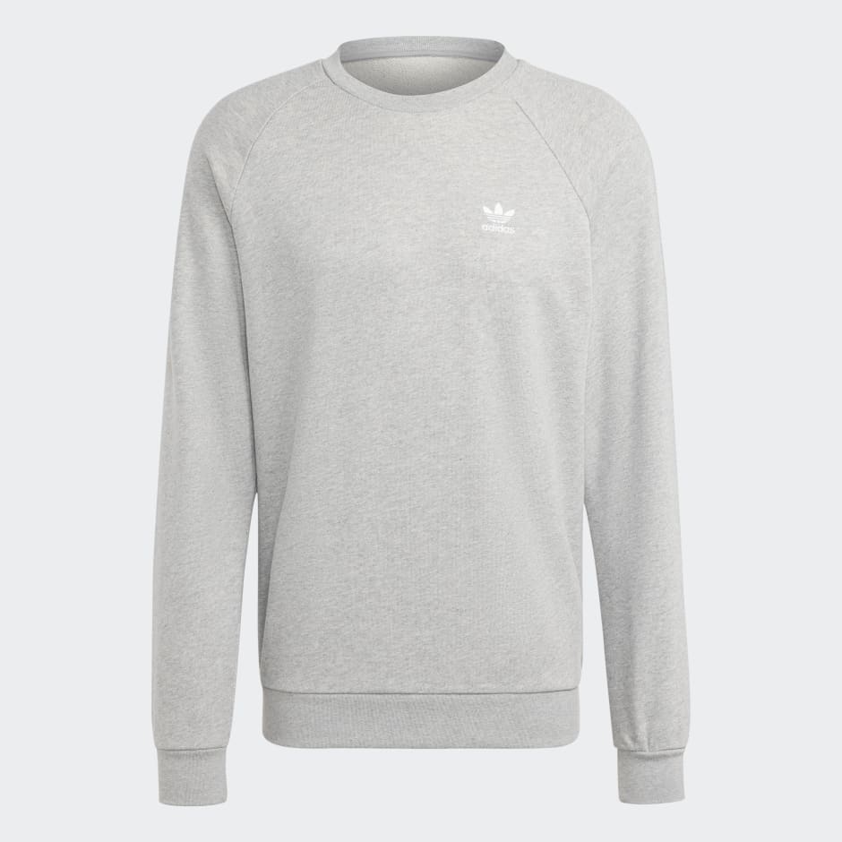 Sweatshirts - Trefoil Essentials Crew Sweatshirt - Grey | adidas Saudi ...