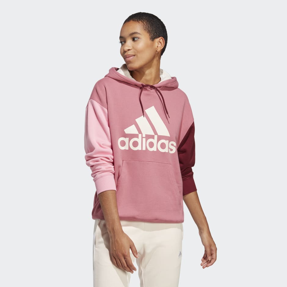 Clothing - Essentials Big Logo Oversized French Terry Hoodie - Pink ...