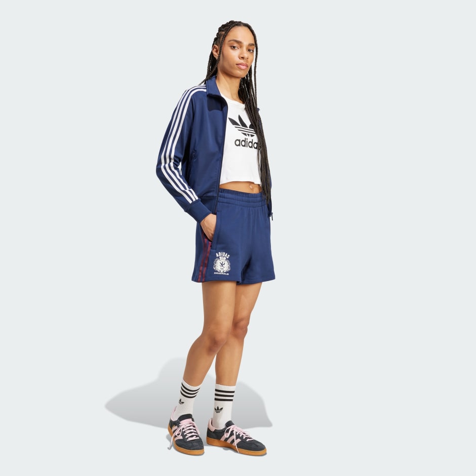 Graphic Crest Loose Shorts