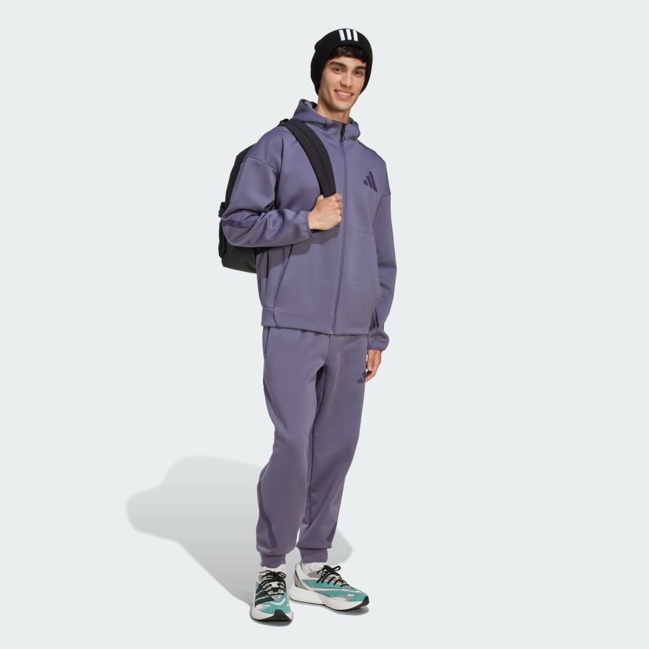 Clothing - Z.N.E. Full-Zip Hooded Track Jacket - Purple | adidas Oman