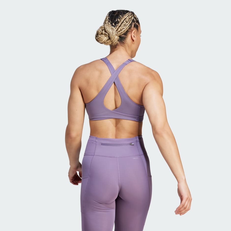 ASOS 4505 Icon cotton touch light support sports bra in purple