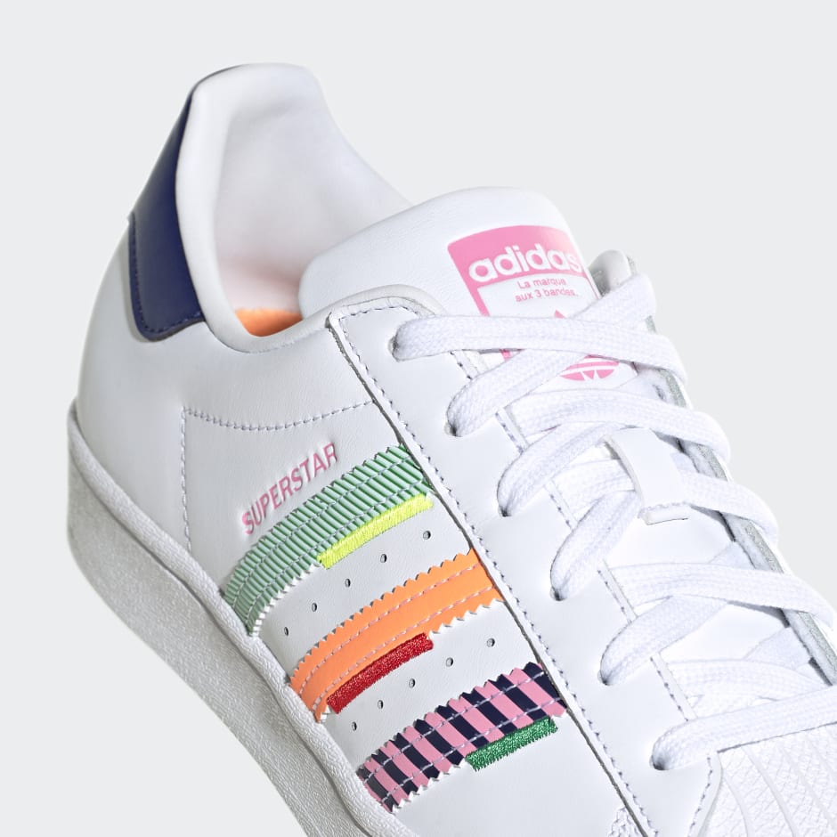 adidas superstar pink stripes