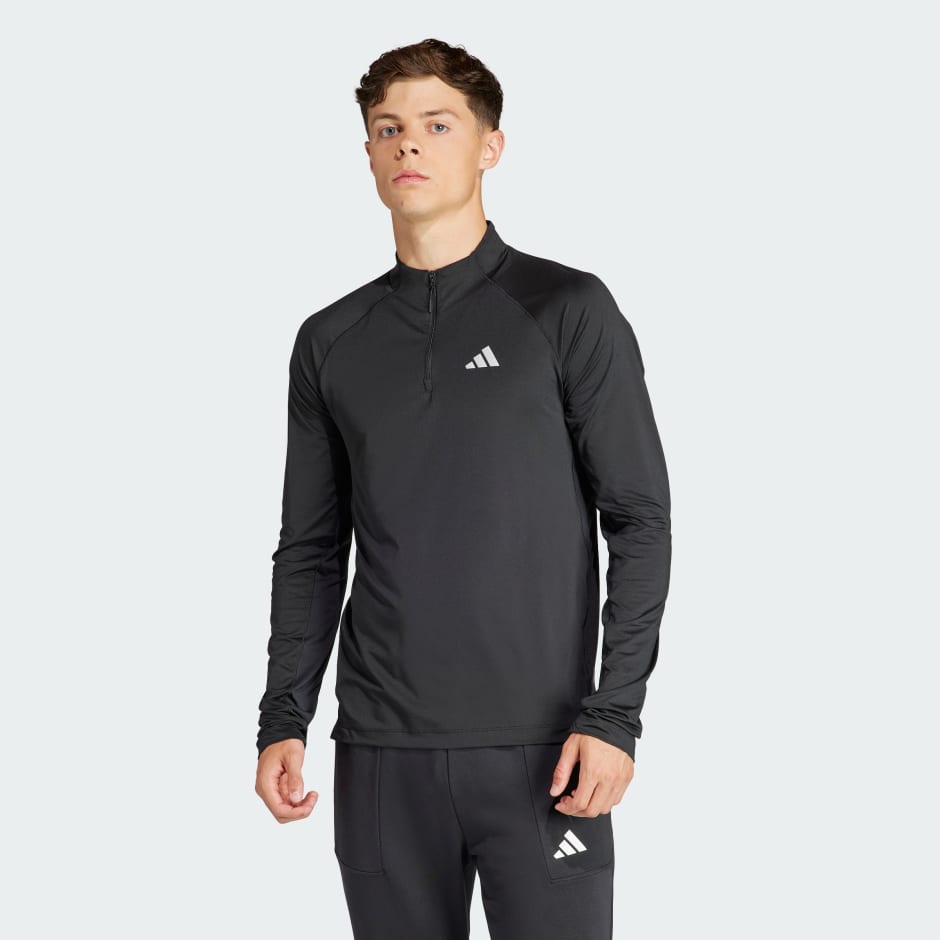 Clothing - Gym Training Long Sleeve Tee - Black | adidas South Africa