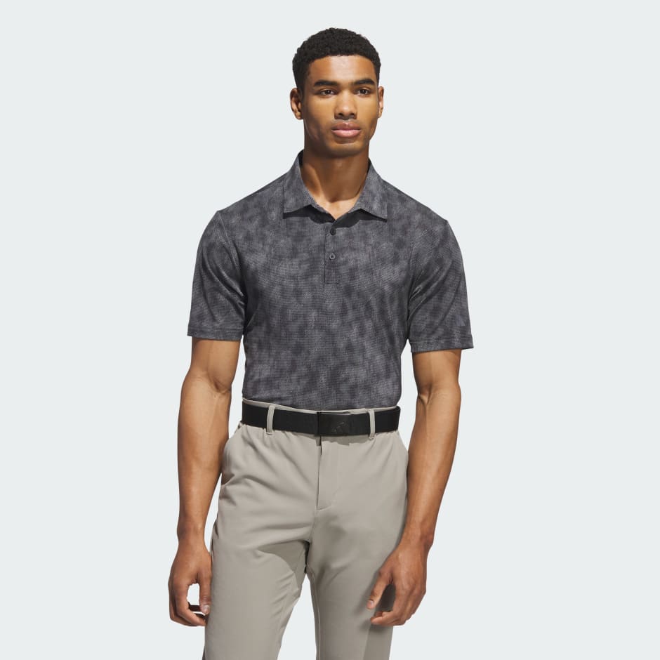 Clothing - Ultimate365 Textured Print Polo Shirt - Black