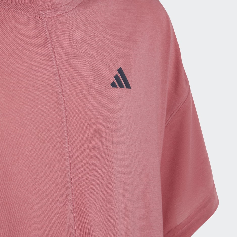 Kids Clothing - Yoga AEROREADY Loose Tee - Pink | adidas Oman