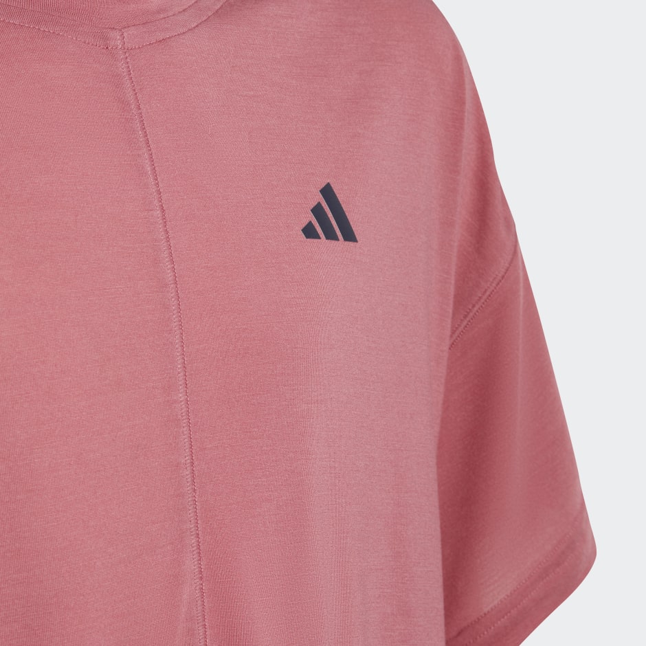 Kids Clothing Yoga Pink Tee adidas Oman AEROREADY - Loose | 