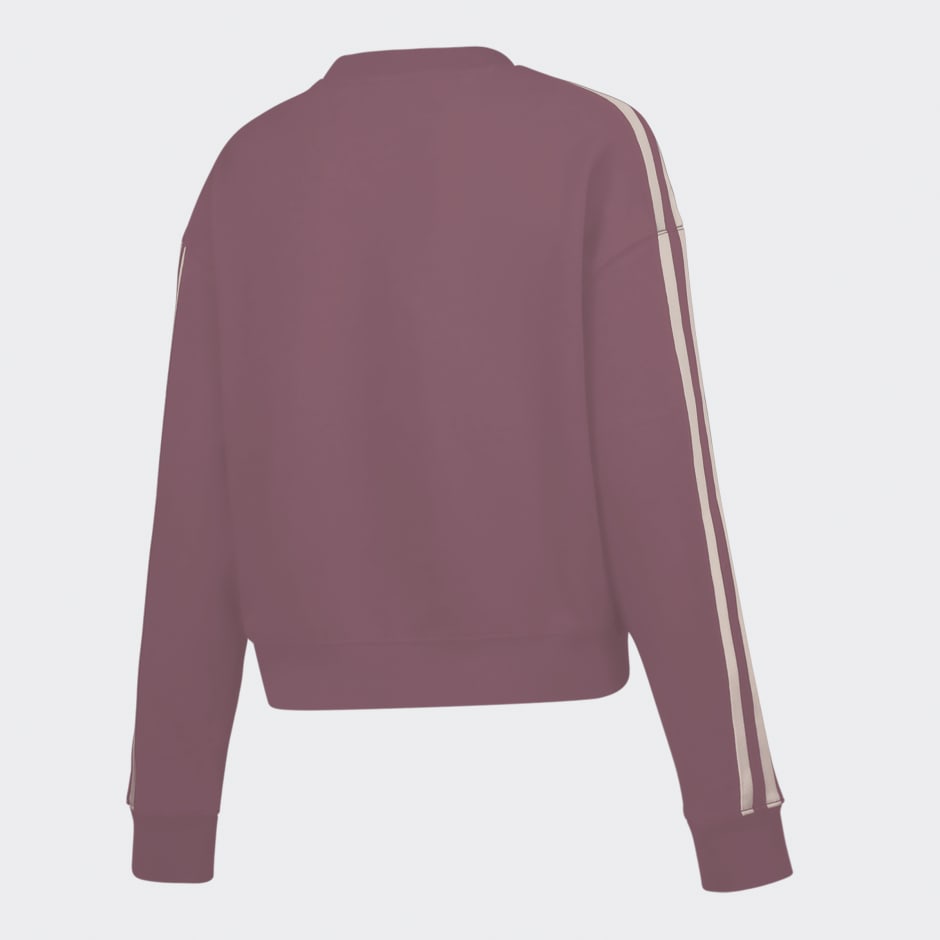 Clothing - ESSENTIALS FLEECE 3-STRIPE CREW SWEATSHIRT - Pink | adidas ...