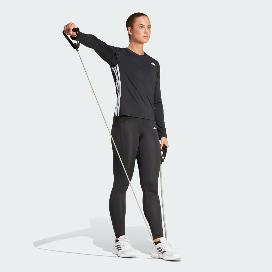 Essentials Long Sleeve 3-Stripes Workout Top