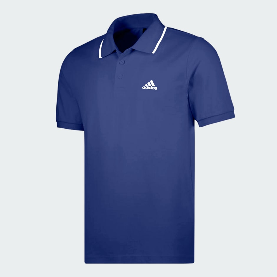 Clothing - unisex essentials small logo polo shirt - Blue | adidas ...