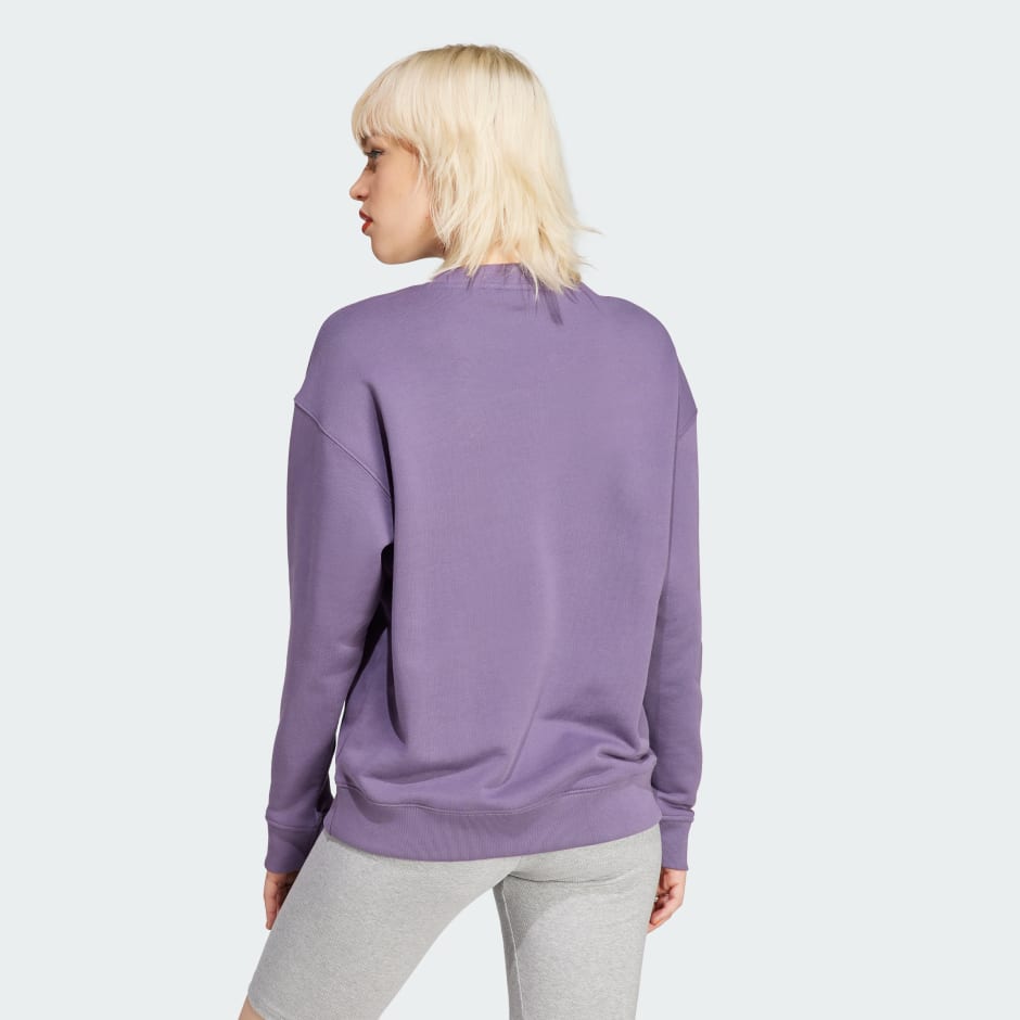 Adidas trefoil crew sweatshirt womens online