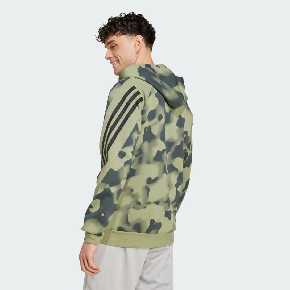 Future Icons 3-Stripes Allover Print Full-Zip Hoodie