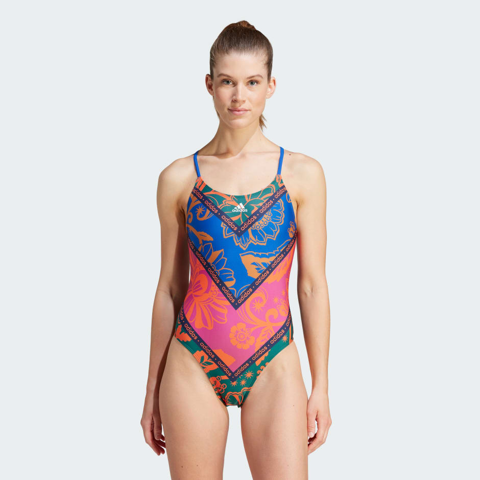 adidas adidas x FARM Rio Swimsuit Blue adidas UAE