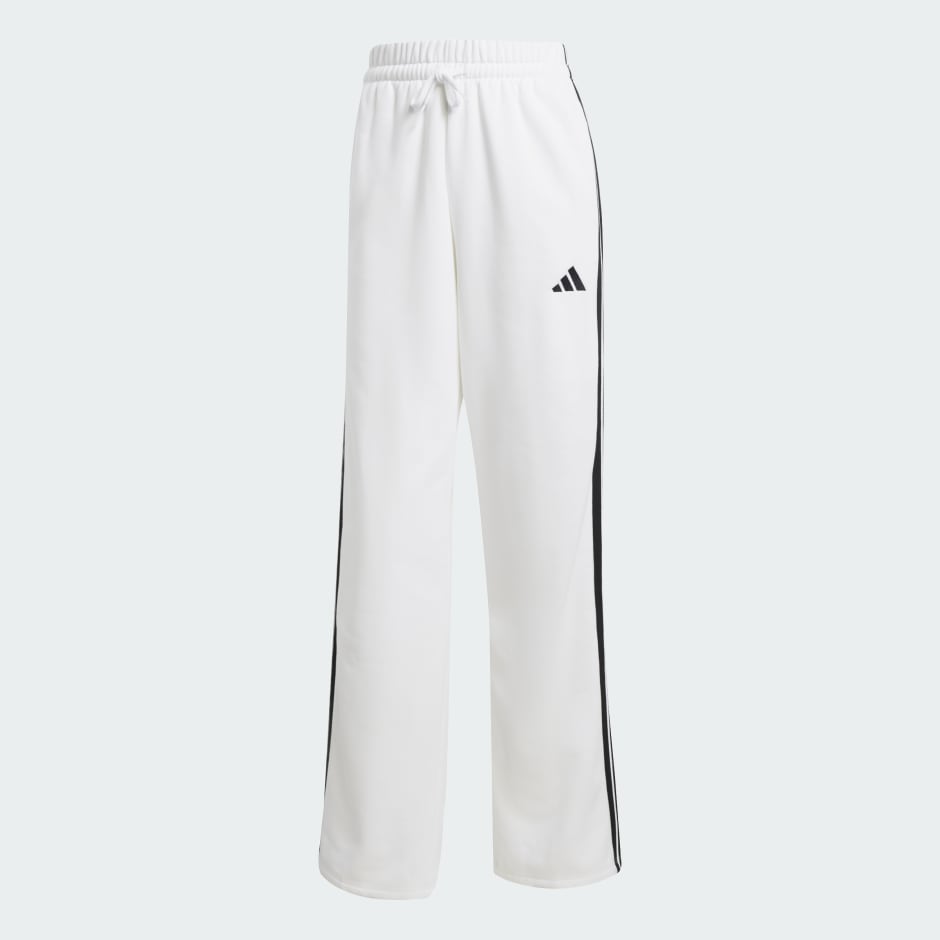 Essentials 3-Stripes Open-Hem Fleece Pants
