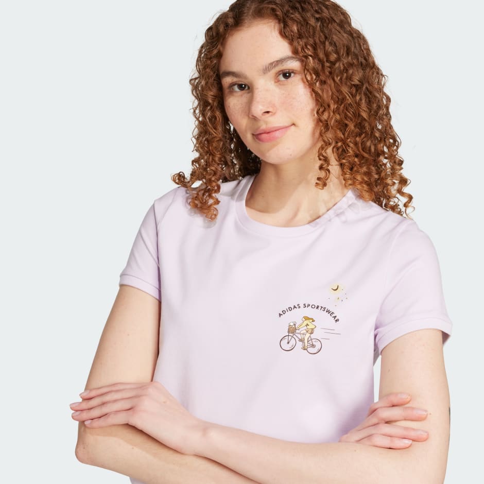 Codes Doodle Bike Graphic Crop Tee