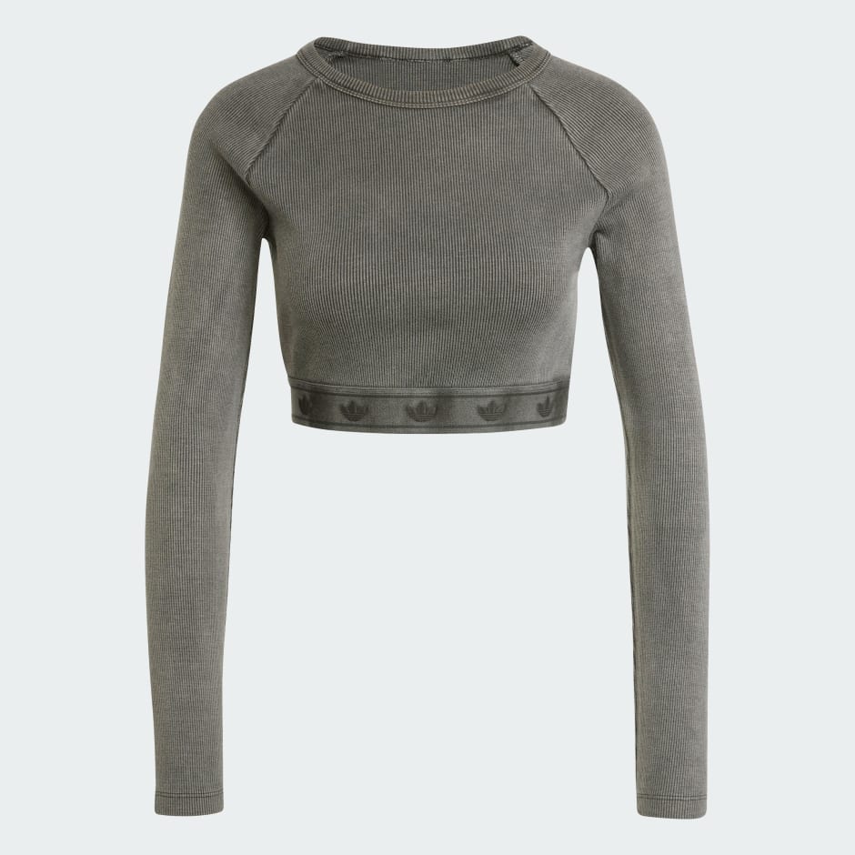 Ribbed Long Sleeve Crop Top