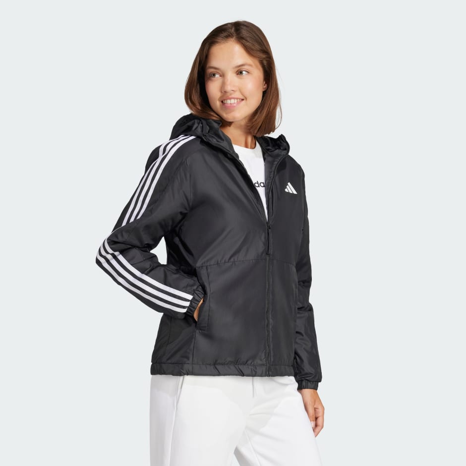 Essentials 3-Stripes Insulation Hooded Jacket