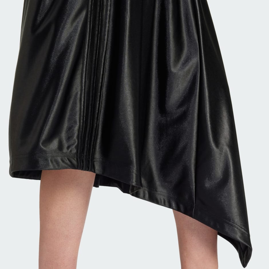 Women's Clothing - High-Waisted Satin Skirt - Black | adidas Oman