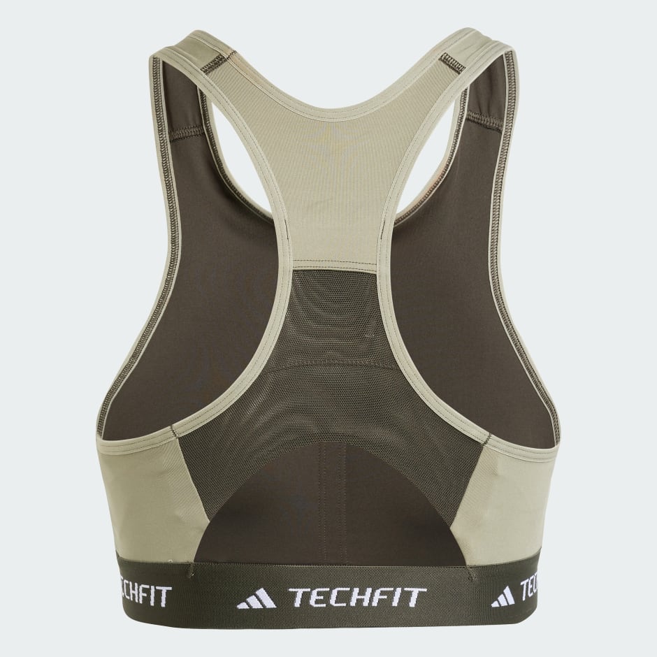 TECHFIT Medium-Support High-Neck Colorblock Bra