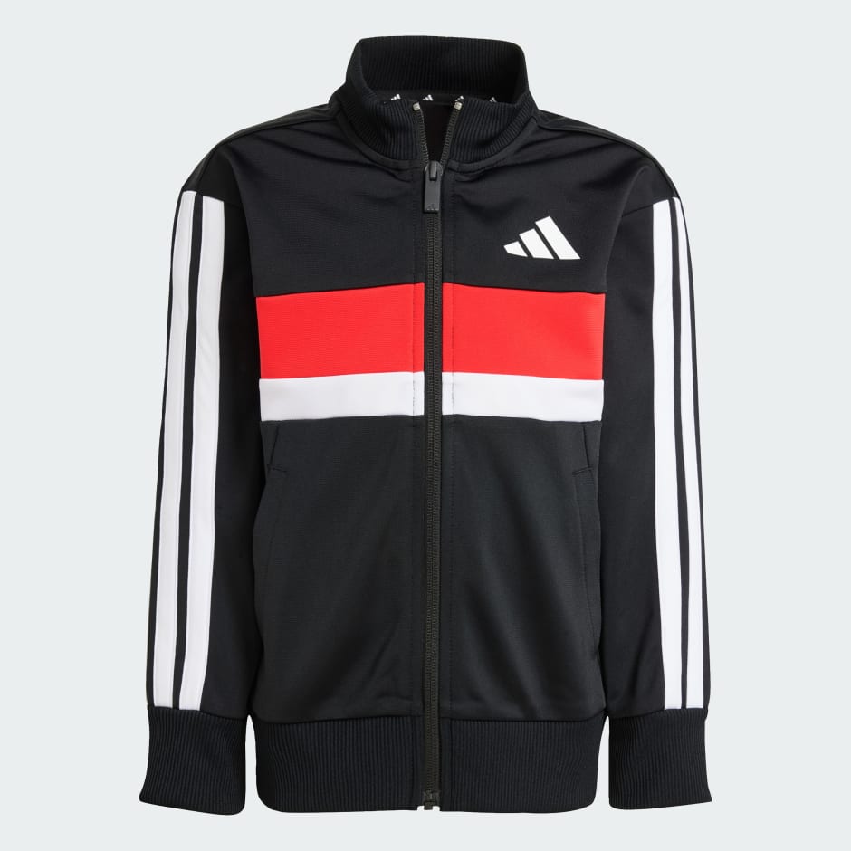 Costum de trening Essentials Tiberio din tricot cu 3 dungi pentru copii