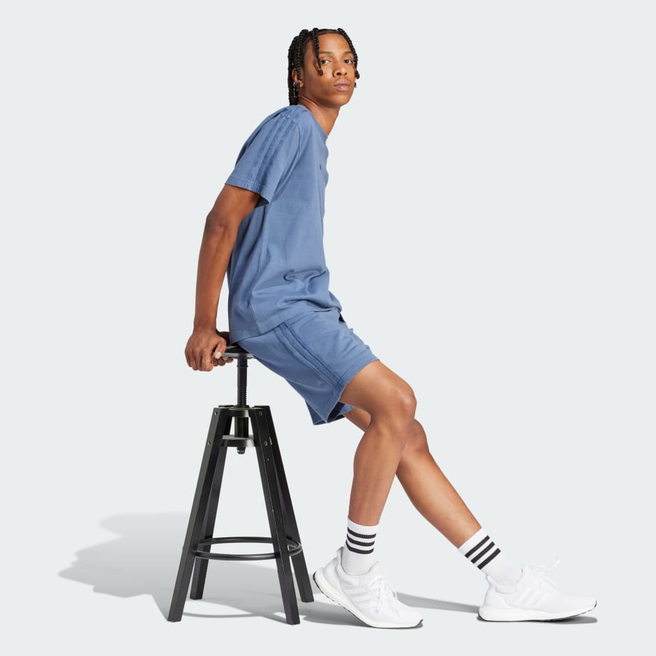 מכנסיים קצרים ALL SZN French Terry 3-Stripes Garment-Wash