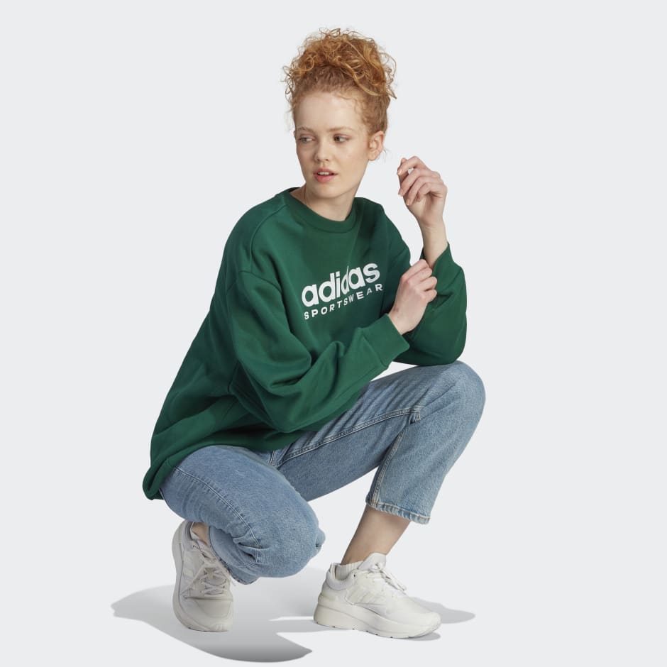 Women\'s Clothing - ALL SZN Fleece Graphic Sweatshirt - Green | adidas Saudi  Arabia