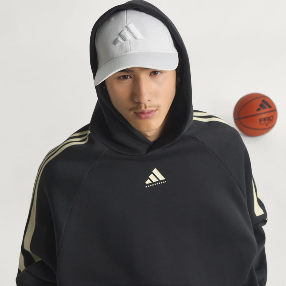 adidas 籃球三間絨毛有帽衫 (中性)