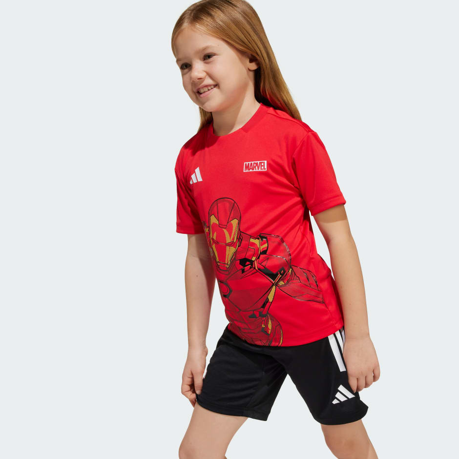 Set tricou Omul de Oțel adidas x Marvel pentru copii