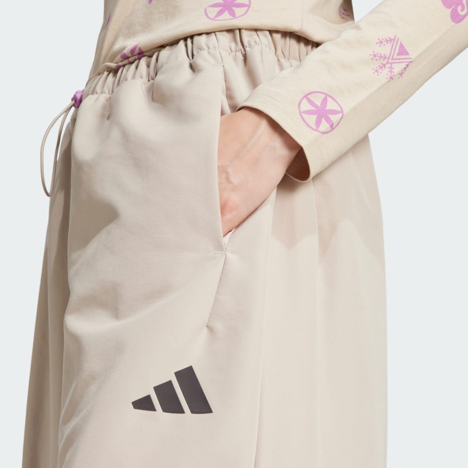 Bloom Sky Print Woven Parachute Pants