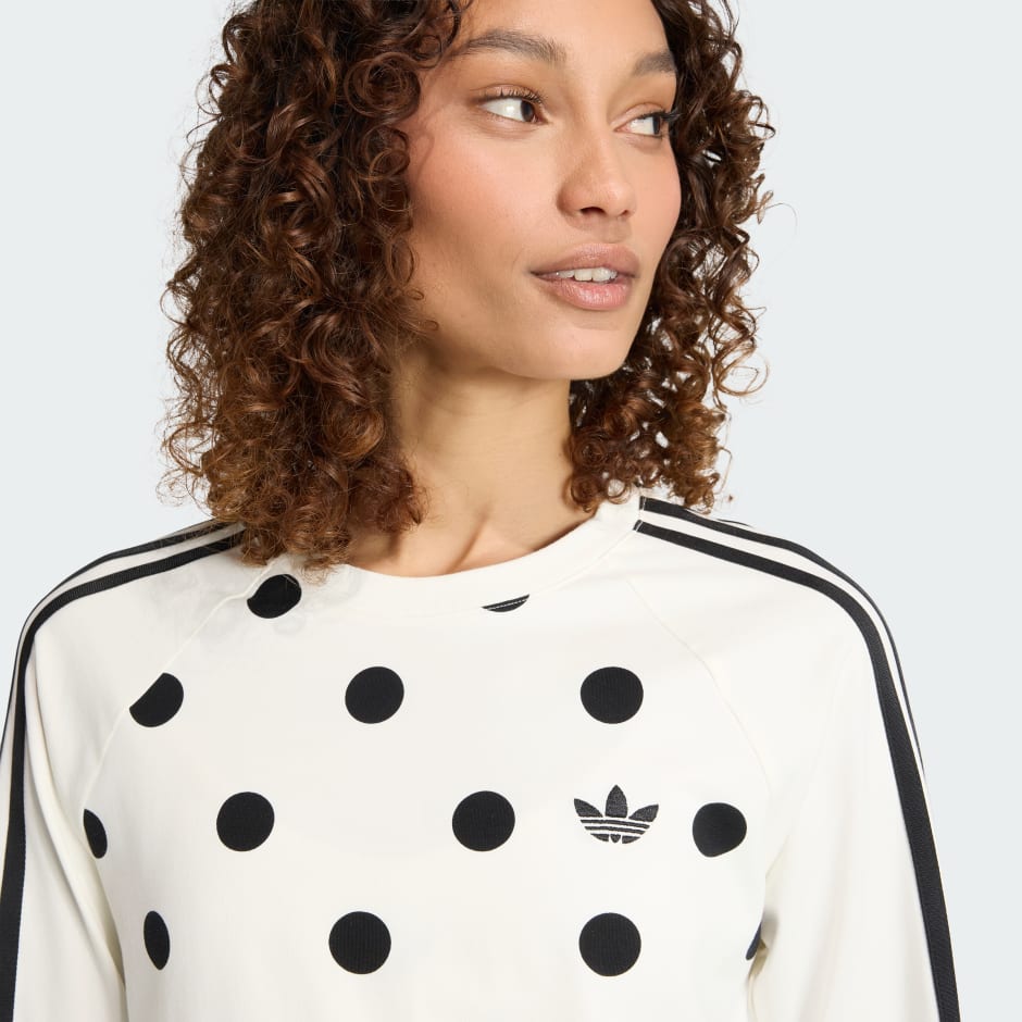 POLKA DOTS SLIM LONG SLEEVE TOP