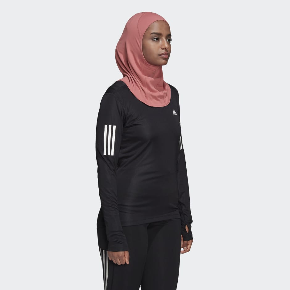 Accesible Salto Gallo adidas Run Icons 3-Stripes Sport Hijab - Red | adidas NG