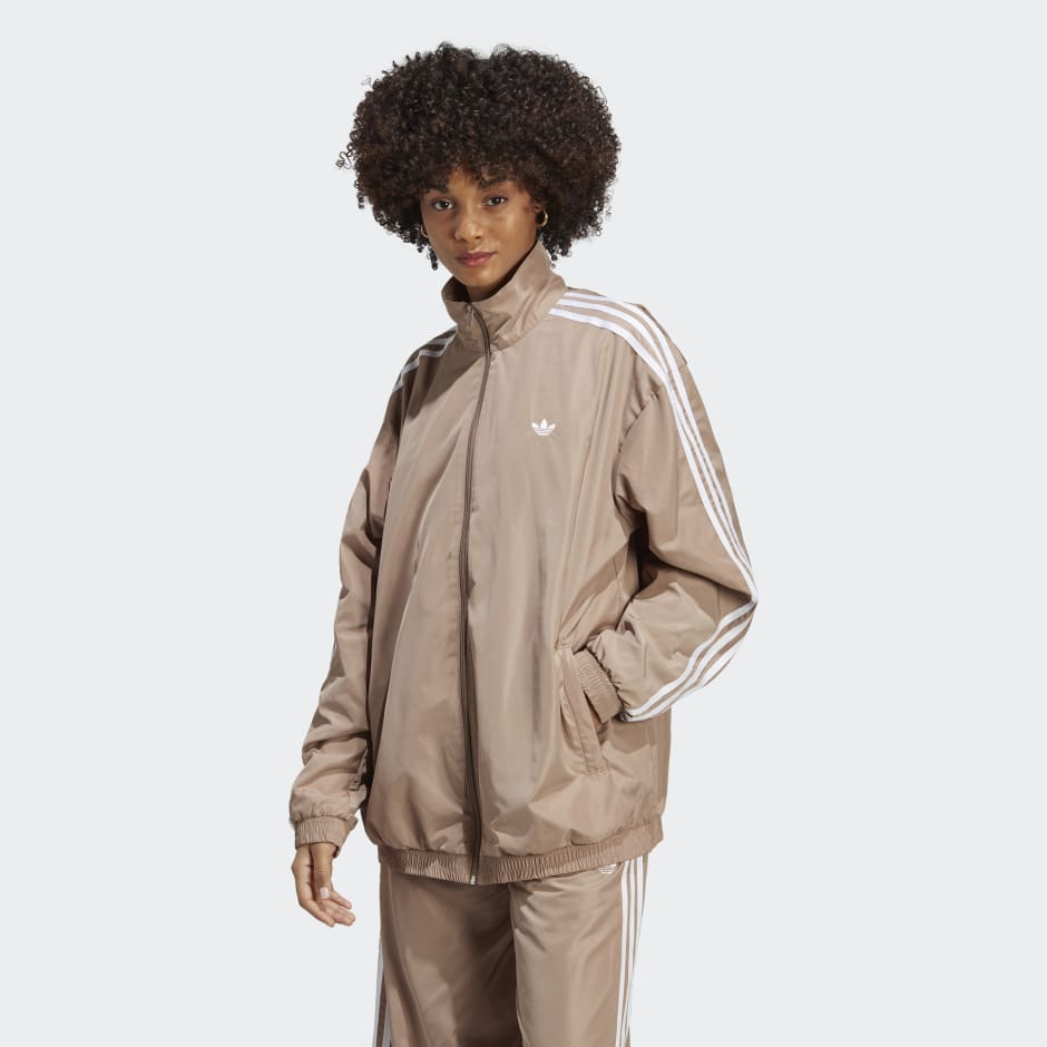 Clothing - Oversized Track Jacket - Brown | adidas South Africa