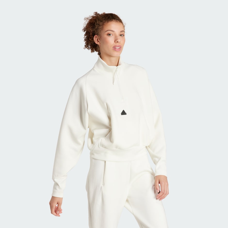 Women's Clothing - Z.N.E. Quarter-Zip Track Jacket - White 