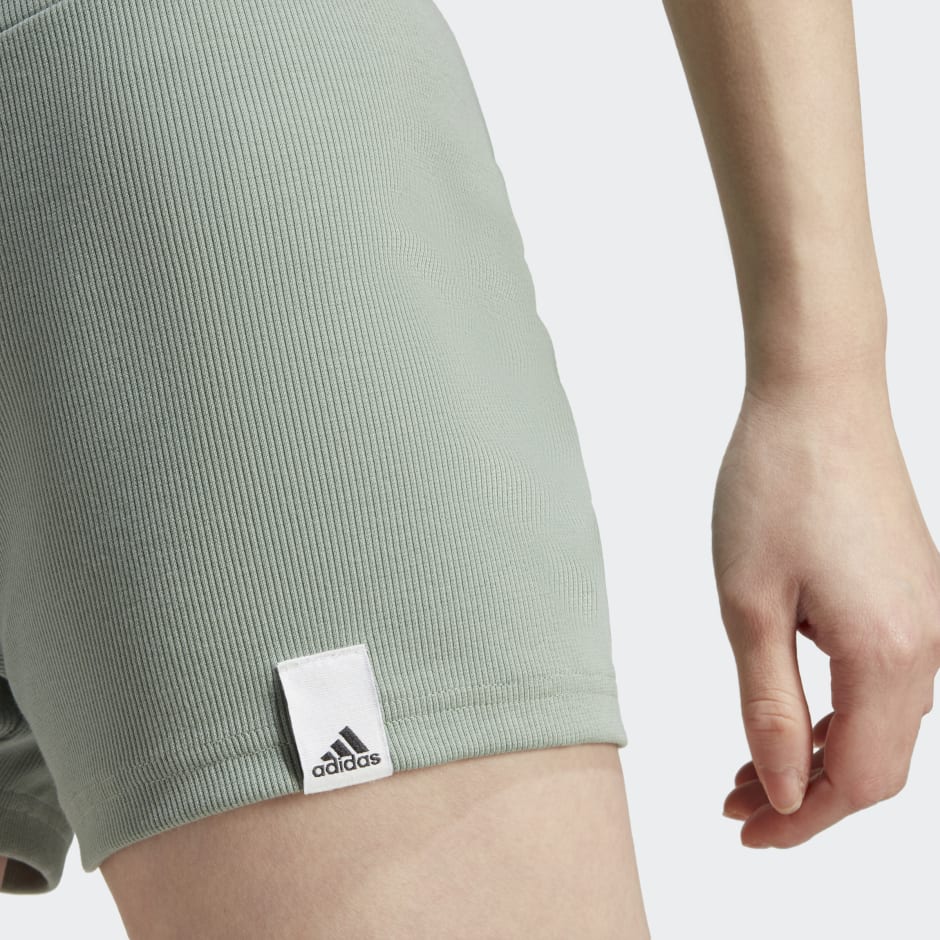 adidas Lounge Rib Booty Shorts - Gold | adidas Canada