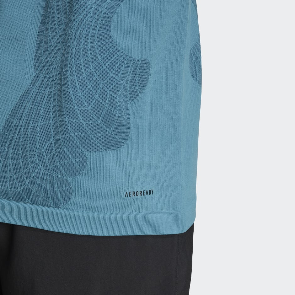 Men's Clothing - AEROREADY Pro Seamless Tennis Tee - Turquoise | adidas ...