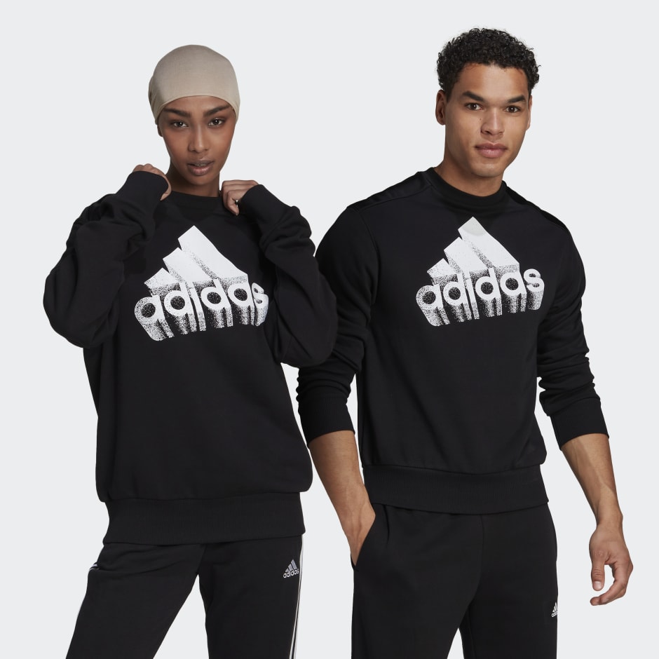 adidas Essentials Brand Love French Sweatshirt (Gender Neutral) - Black | adidas LK