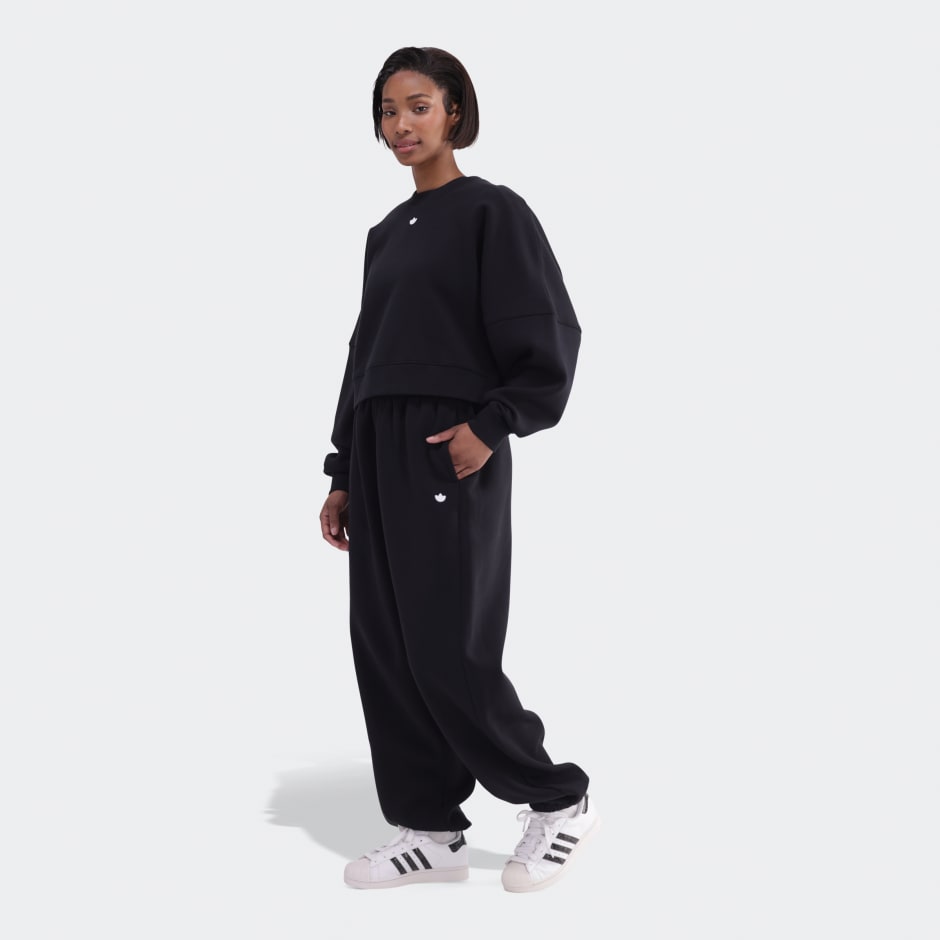 Essentials Fleece Long Oversized Crew Sweatshirt