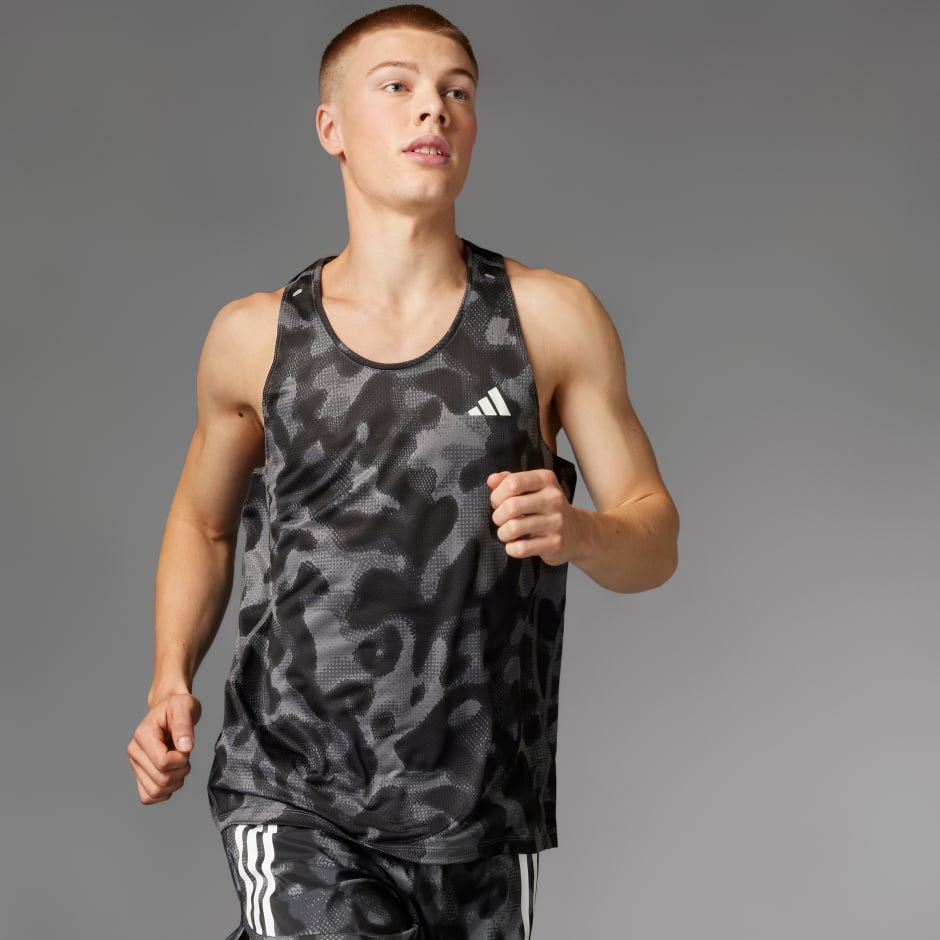 Own the Run 3-Stripes Allover Print Singlet