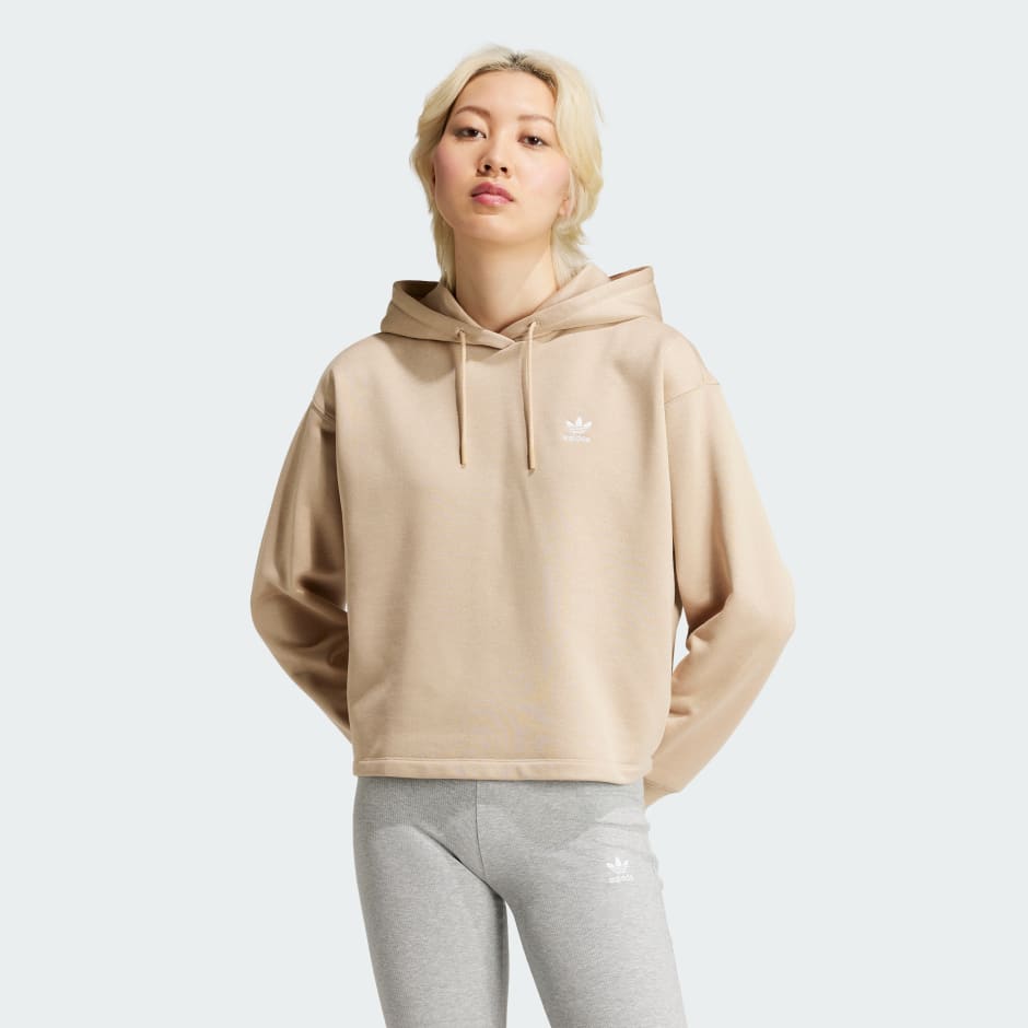 Adidas cropped hoodie blush green best sale