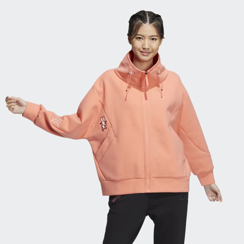 Vriend lineair vloeiend Women's Clothing - Knit Jacket - Orange | adidas Oman