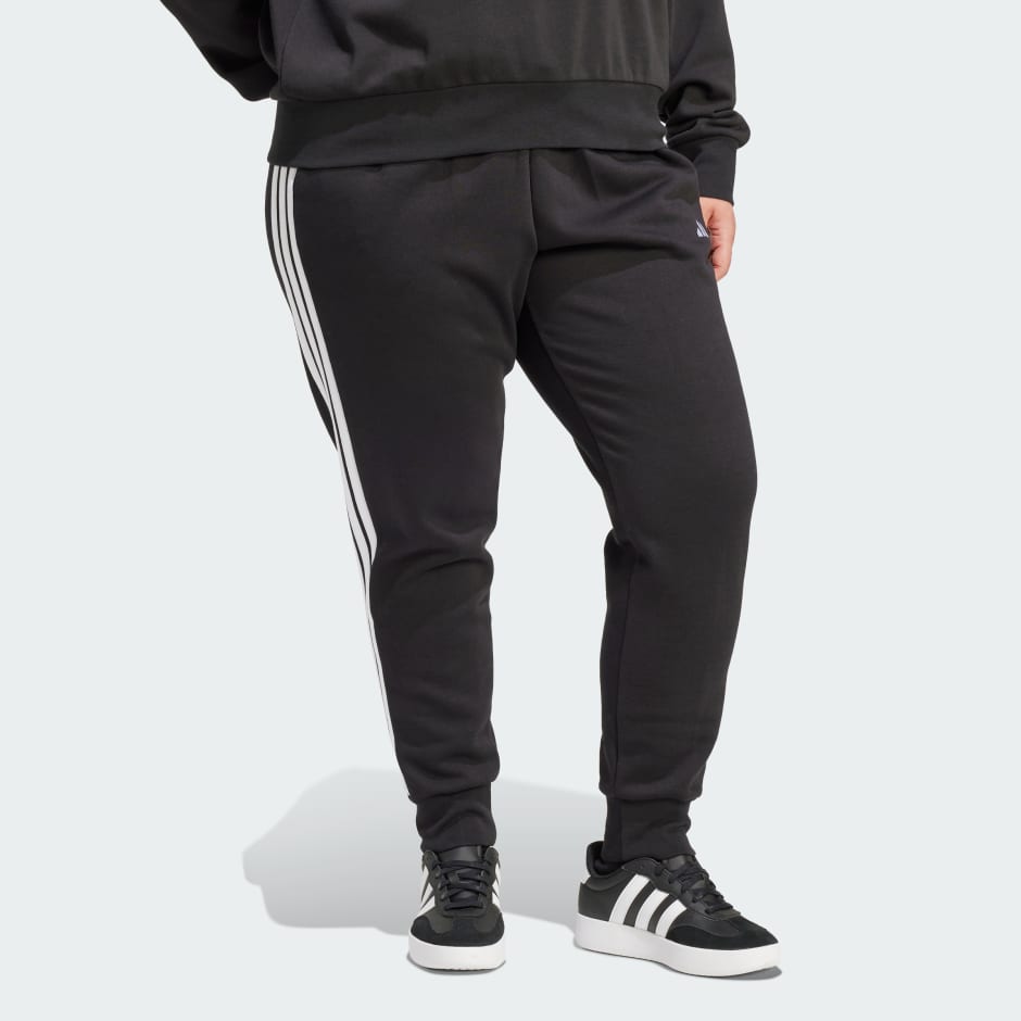 Hlače Essentials 3-Stripes Fleece Slim (veće veličine)