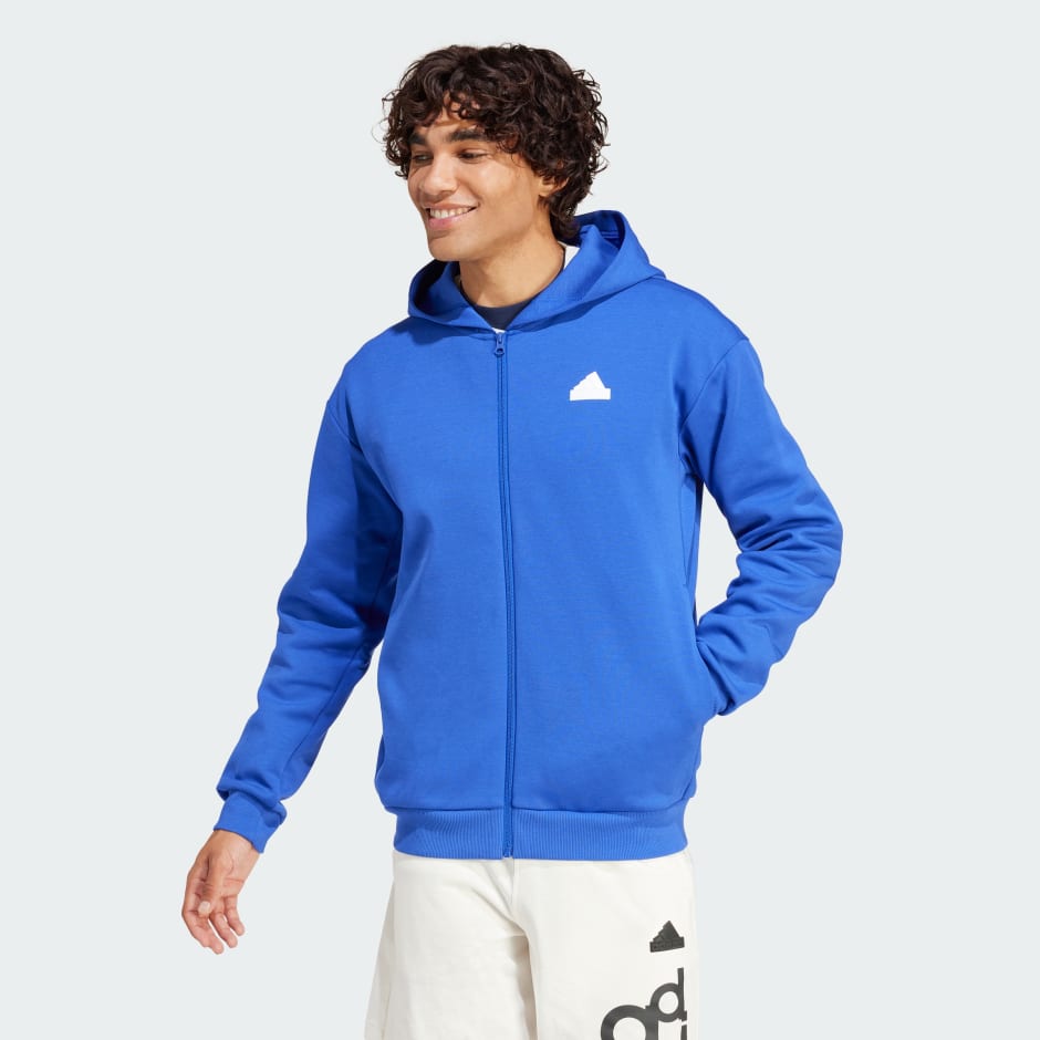 adidas Future Icons Badge of Sport Full Zip Hoodie - Blue | adidas LK