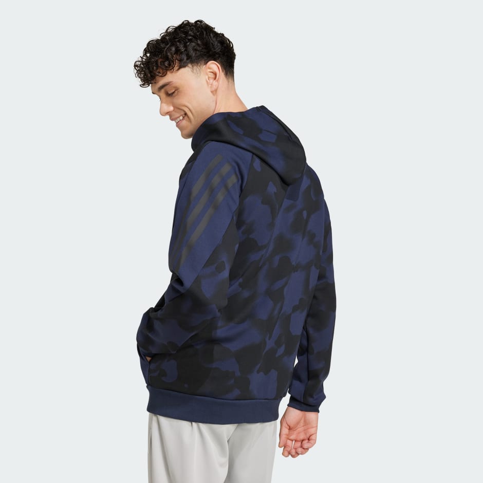 Future Icons 3-Stripes Allover Print Full-Zip Hoodie