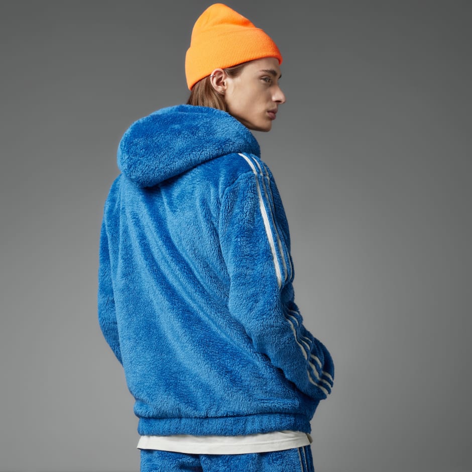 Men's Clothing - Indigo Herz Fur Hoodie - Blue | adidas Egypt