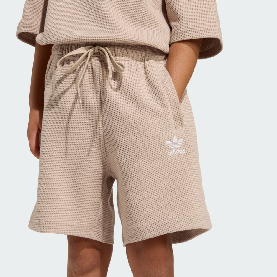 סט חולצת טי ומכנסיים קצרים Loose Waffle