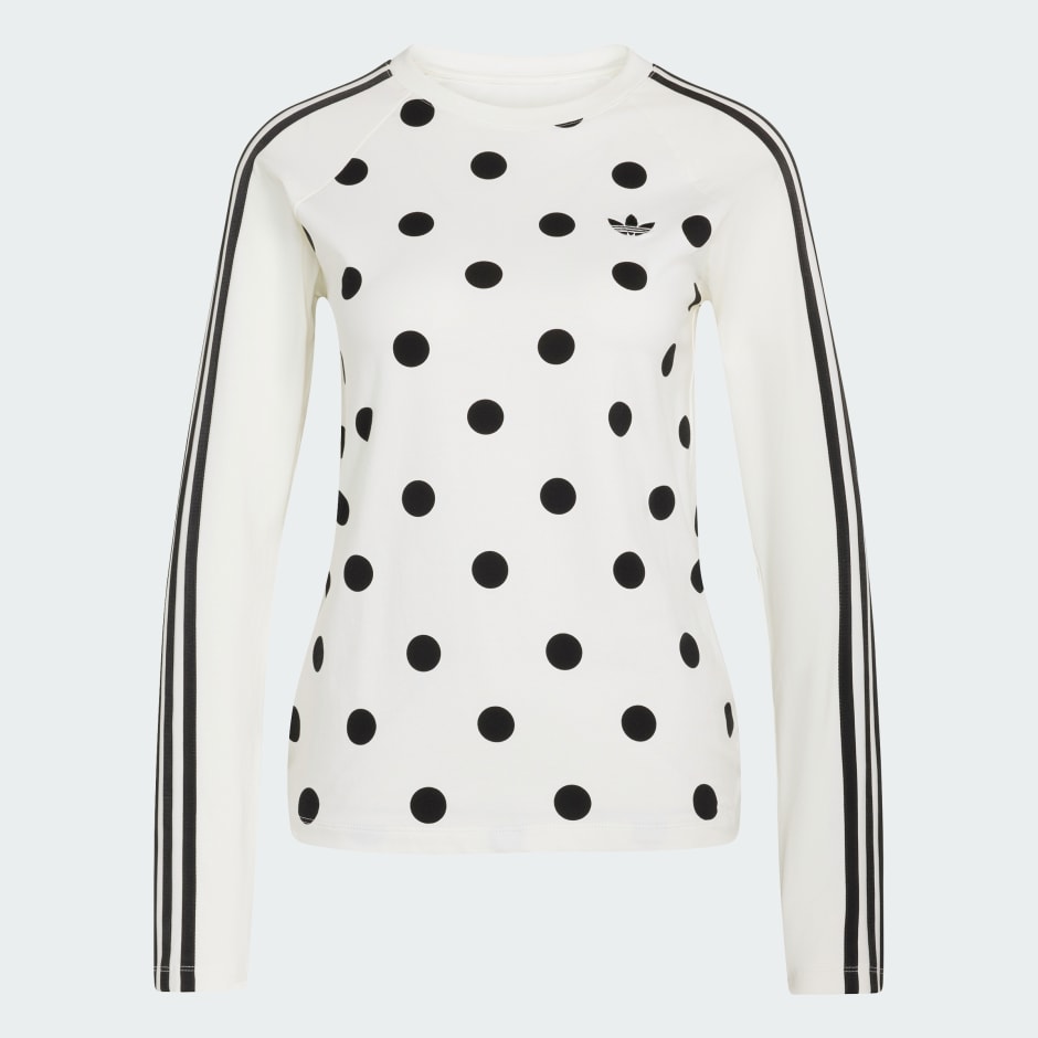 POLKA DOTS SLIM LONG SLEEVE TOP