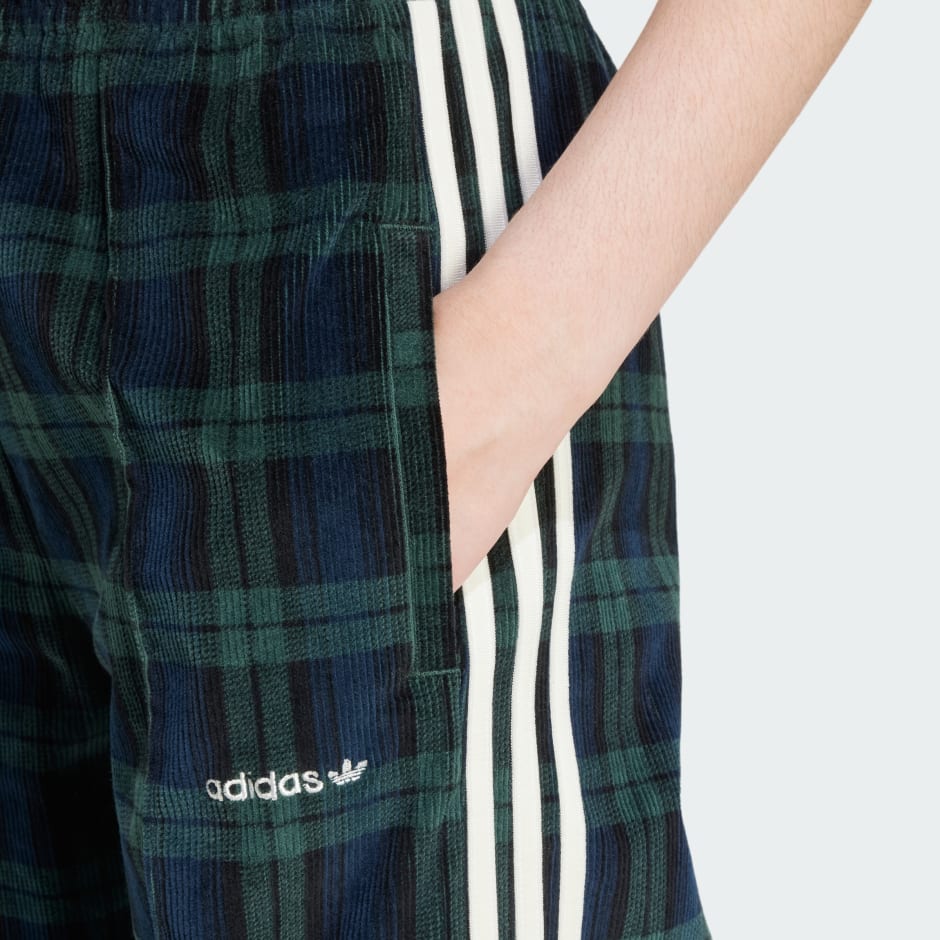 Corduroy Tartan Wide Leg Pants