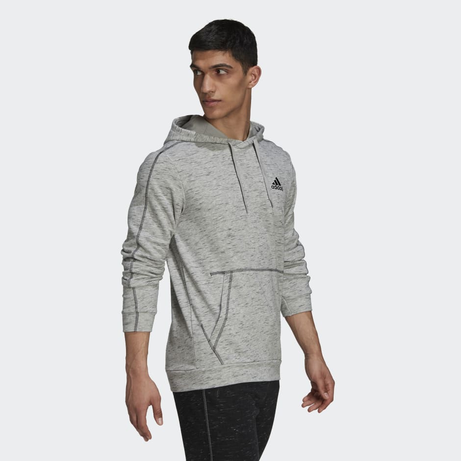 Essentials Mélange Embroidered Small Logo Hoodie image number null